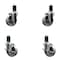 Service Caster 4'' Semi Steel Wheel Swivel 1-5/8'' Expanding Stem Caster Set 2 Brakes, 4PK SCC-EX20S414-SSS-2-TLB-2-158 - alternate 1